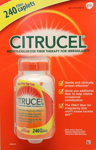 [BRSWGFTYAVYWAG3X] Citrucel Methylcellulose Fiber Therapy For Irregularity - 240 Caplets