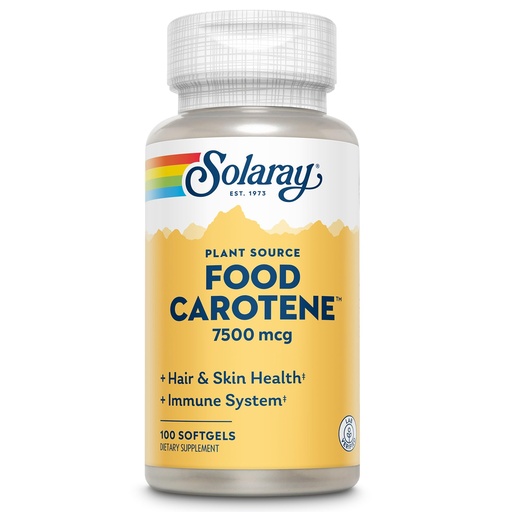 [BRSWIYTYO4GQAADU] SOLARAY Food Carotene, Vitamin A as Beta Carotene 25000IU Carotenoids for Healthy Skin & Eyes, Antioxidant Activity & Immune System Support (076280041217) (100 CT)