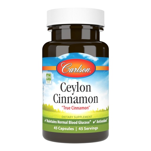 [BRSWIEA4BQDWMFY7] Carlson - Ceylon Cinnamon, Cinnamon Supplements, 500 mg, Cinnamon Extract Pills, Ceylon Cinnamon Capsules, 45 Capsules