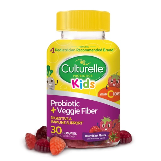 [BRSRAYYYOVYB6HL7] Culturelle Kids Daily Probiotic Packets 30ct + Veggie Fiber Gummies Digestive & Immune Health Support