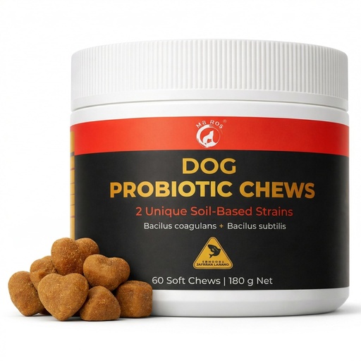 [BRSRGHAFO4HQOE3H] Dog Probiotic Chews – Gut Health & Digestive Support for Dogs – 2 Unique Soil-Based Probiotic Strains – Vet Formulated Salmon Soft Chews – 60 Chews