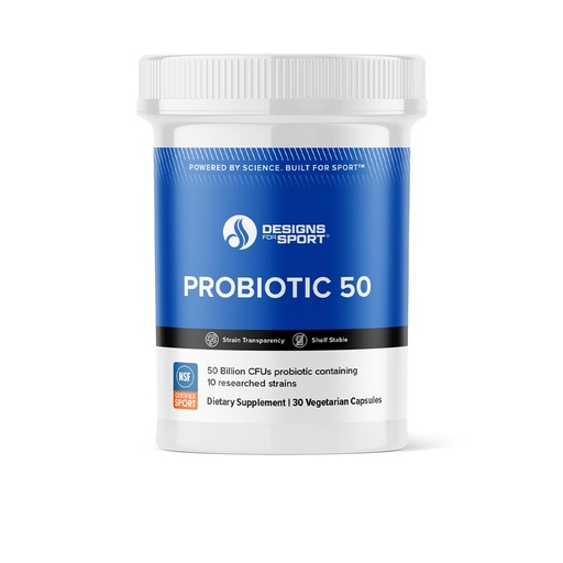 [BRSREBI7OICBMHLA] Designs for Sport Probiotic 50 - High-Performance Probiotic Supplement for Athletes* - Gut & Immune Support* - Shelf Stable - Dairy, Soy & Gluten Free - 30 Vegetarian Capsules