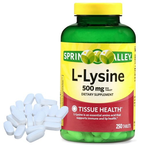 [BRSRGFINDIMQM3TO] L Lysine 500mg Tablets, Super Lysine Immune Support & Healthy Skin, 250 Count (Pack 1)