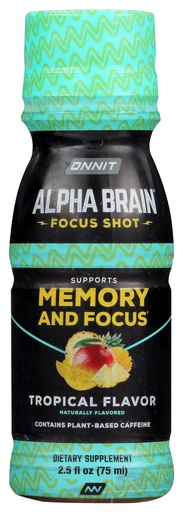 [BRSRMFD6CEBRYETO] Onnit Labs Alpha Brain Tropical Shot SGL, 2.5 FZ
