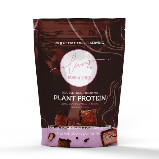 [BRSROCD4DEJREHT3] Loving it by Barbara de regil Plant Based Protein Double Fudge Brownie 26 Servings 2.2 lb