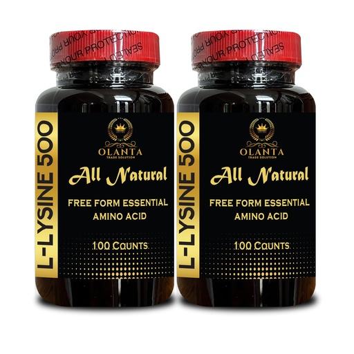 [BRSRAGIOCQJWOYDO] L-LYSINE 500 AMINO ACID - Amino Acid Vitamin, Protein synthesis, Herbal Extracts, Comprehensive Daily Wellness Blend for Men & Women, L-Lysine 500MG Capsules, Essential Amino Acid - 2 Bottles