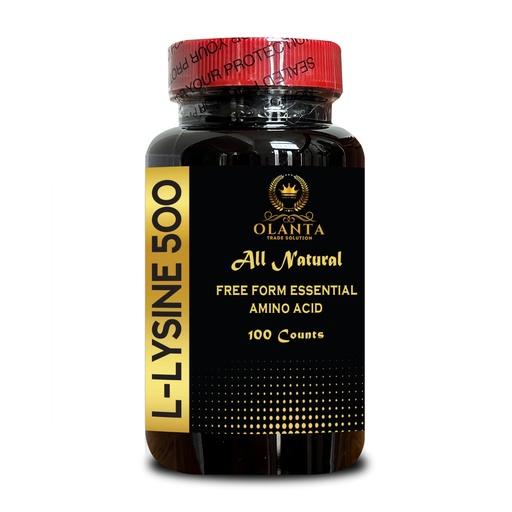 [BRSRAGADDMPBEALU] L-LYSINE 500 - Natural Amino Acid, L-Lysine Non GMO, Dietary Supplement 500 mg Pure Active L-Lysine for Immune Health, Support Connective Tissue Health - 1 Bottle 100 Counts