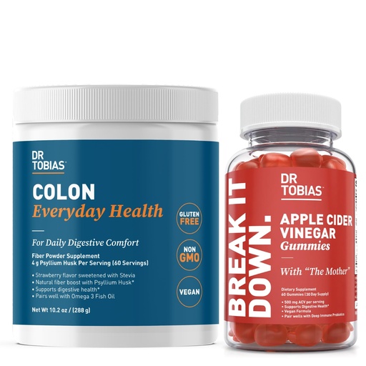 [BRSRAHA3A4MWYH3G] Dr. Tobias Apple Cider Vinegar Gummies & Colon Everyday Health - Daily Digestive, Detox and Cleanse Support with ACV Gummies & Psyllium Husk Powder
