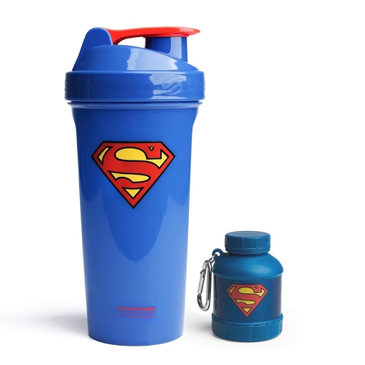 [BRSRABQFB4IAGH3P] Smartshake DC Comic Bundle - Superman Protein Shaker – 800ml Leakproof Shaker Bottle & 110ml BPA-Free Funnel for Protein Powder