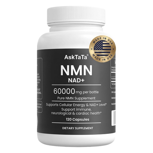 [BRSRGCYNBYCAIDYV] NMN Supplement 60000mg Nicotinamide Mononucleotide NAD+ Precursor Supports Mitochondrial Function, Cellular Energy & Healthy Aging 120 Capsules 60 Servings