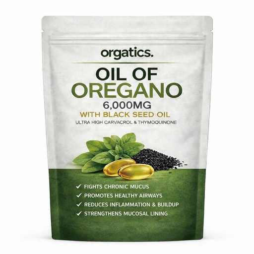 [BRSRGCQTBEMWYA3X] Oregano & Black Seed Softgels, with Cold-Pressed Black Seed and MCT, Non-GMO, Gluten Free