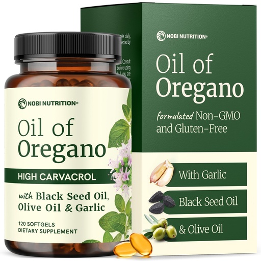 [BRSRECYOCRYQYF3K] Oil of Oregano with Black Seed Oil Softgels | Immune Support | High Carvacrol | Seasonal Wellness & Antioxidant Support with Garlic Extract | Third-Party Tested & Non-GMO | 120 Oregano Oil Capsules