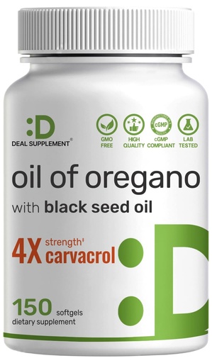 [BRSRGAL6OIFGY23H] DEAL SUPPLEMENT Oil of Oregano Softgels with Black Seed Oil 150 Count – Naturally Occurring Carvacrol – 2-in-1 Herbal Oil Formula – Non-GMO, Gluten Free