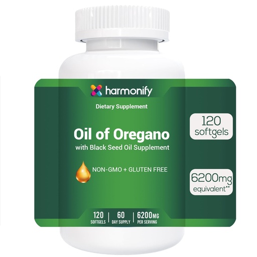 [BRSRE2T4OZYBAD3J] Oil of Oregano with Black Seed Oil Supplement for Immune & Digestive Support, Black Seed Oil, Oregano Oil Supplement, 120 Softgels, 60 Day Supply, Non-GMO & Gluten Free