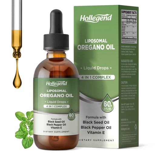 [BRSRACQ7A5YWAYLD] Liposomal Oregano Oil Liquid Drops, Organic Oil of Oregano Carvacrol for Kids & Adults, with Black Seed & Black Pepper Oil,Immune and Digestive System Support, Alcohol-Free, 60ML/2 Fl Oz
