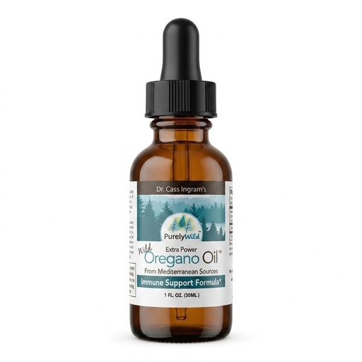 [BRSREGT2PNYWGFDL] PURELY WILD Extra Power Oregano Oil Liquid Drops - Dr. Cass Ingram's Wild-Harvested Mediterranean Formula - Full-Spectrum Origanum Vulgare - Non-GMO Immune Support - 432 Servings - 1 fl oz