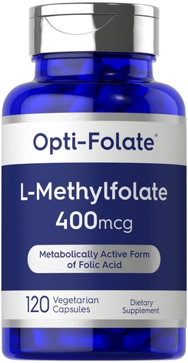 [BRSROGD5OJ7RA33P] Carlyle L Methylfolate 400 mcg | 120 Vegetarian Capsules | Optimized and Activated Methyl Folate | Non-GMO & Gluten Free Supplement | by Opti-Folate