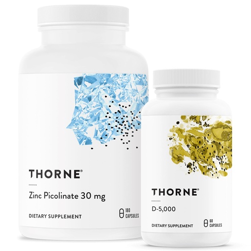 [BRSRAYLRAUCBMYL2] THORNE - Wellness Essentials - Zinc & Vitamin D3 Combo for Immune and Bone Support - 60 to 180 Servings