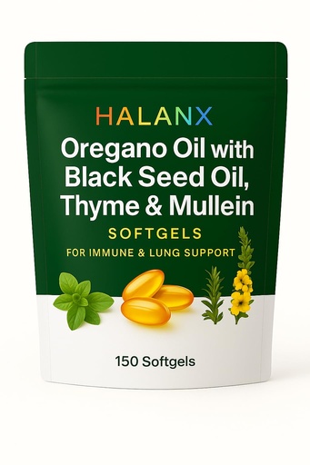 [BRSREBIQCN5RSDTX] Oil of Oregano Softgels - Oregano Oil with Black Seed Oil, Thyme and Mullein | Non-GMO Immune Support Supplement | Oregano Oil Capsules | Organic Oregano Oill Supplement (150 Softgels)