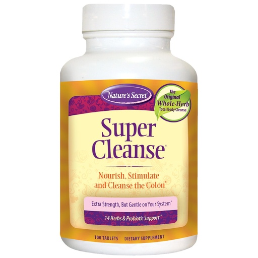 [BRSWIYT7BIAGG3L2] Nature’s Secret Super Cleanse - Extra Strength Colon Cleanse with 14 Herbs & Probiotic Support - Promotes Gut Health Detox Cleanse & Digestive Support Gentle Elimination Formula - 100 Tablets (1 Pack)