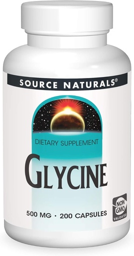 [BRSWIYQPO4PRK2I5] Source Naturals Glycine 500 mg Amino Acid Dietary Supplement - 200 Capsules