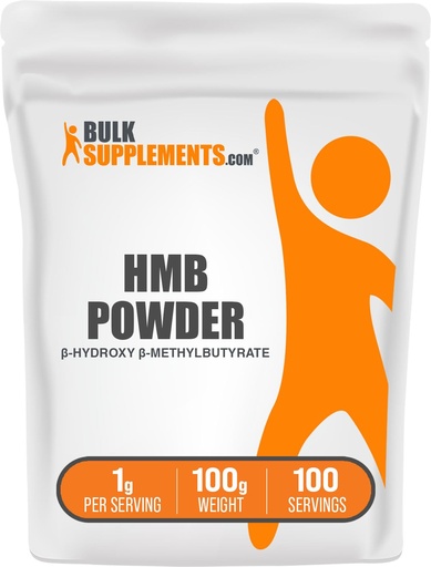 [BRSWKZIFOECGGALO] BulkSupplements.com HMB Powder - as Calcium HMB, Beta-Hydroxy Beta-Methylbutyrate - HMB Powder Supplements, Gluten Free - 1g per Serving, 100g (3.5 oz) (Pack of 1)