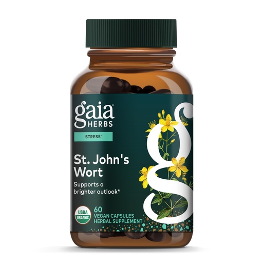 [BRSWIYL7C4ARUFDG] Gaia Herbs St. John's Wort - Stress Support Supplement* - with St. John's Wort - 60 Vegan Capsules (60 Servings)