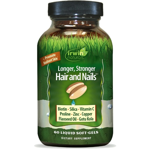 [BRSWIYYIARYA4YL4] Healthy Skin & Hair Plus Nails by Irwin Naturals, Nutrient Rich, Provides Shine and Strength, 60 Liquid Softgels