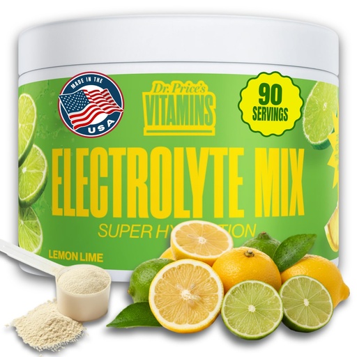 [BRSWGBQLBN6GYE3A] Dr. Price’s Electrolytes Powder Bulk – Lemon Lime, 90 Servings | Sugar Free Hydration Drink Mix with 72+ Trace Minerals, Manganese | Keto Electrolytes | Vegan, Doctor-Formulated, Made in USA