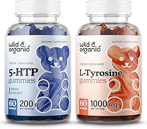 [BRSRAGQRAUNQ2CTP] Wild & Organic 5HTP Gummies & L-Tyrosine Gummies 60 Count