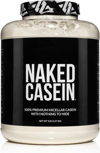 [BRSWIHALBICRACAV] Naked Casein - 5Lb Micellar Casein Protein pulver - bulk, null karbohydrater, GMO-fri, glutenfri, soya gratis, preservativ fri - stimulere muskelvekst - forbedre gjenoppretting - 76 Serveringer