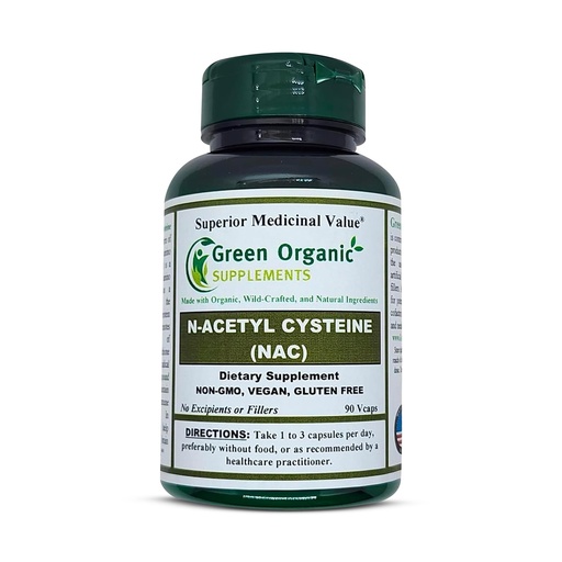 [BRSRMZYFO4BBUH3U] Green Organic Supplements' N-Acetyl Cysteine (NAC), 90 VCaps, High Absorbable, Non-GMO, Gluten-Free | Balance Immune System and Supports Health (Pack of 1)