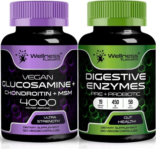 [BRSRAEA5DMBQMCQZ] WELLNESS LABSRX Digestive Enzymes Capsules | Glucosamine Chondroitin Capsules