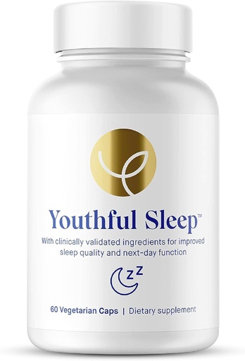 [BRSW2AAYAECAG3I7] Youthful Sleep | Natural Sleep Support, No Melatonin, Supports Deep Rest and Improved Next-Day Function, Safe for Daily Use | 60 Capsules (1-Month Supply)