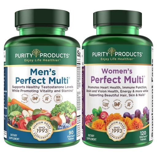 [BRSWYFICDINQI3LV] Purity Products Bundle - Men's Perfect Multi + Women's Perfect Multi - Men - Supports Healthy Vitality, Energy + More - Women - Supports Urinary Tract Health, Immunity, Hair Skin Nails + More