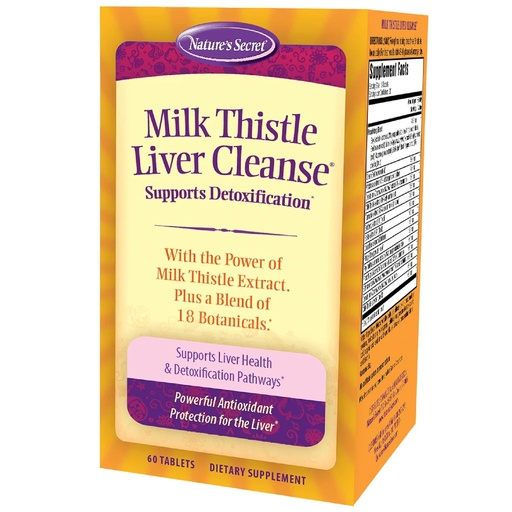 [BRSWIYT3CJYAGCT6] Nature's Secret Milk Thistle Liver Cleanse - 60 Tablets - Supports Healthy Liver Function & Detoxification - 18 Botanical Blend Turmeric, Dandelion, Beet, & Artichoke - Natural Powerful Antioxidant