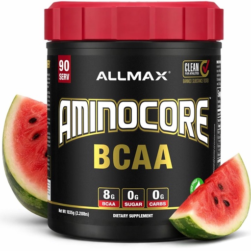[BRSWYFQ2B4CAIG3B] ALLMAX AMINOCORE BCAA Powder, Watermelon, 90 Servings, 1035 g