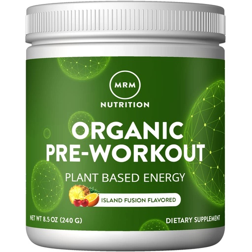 [BRSWGHYRBUMQOYLP] MRM Nutrition Organic Pre-Workout Powder - Women & Men, 150 mg Natural Caffeine & Adaptogens, Pure Energy, Focus & Blood Flow, Vegan, Certified Organic, Non-GMO - 20 Servings, Island Fusion Flavor