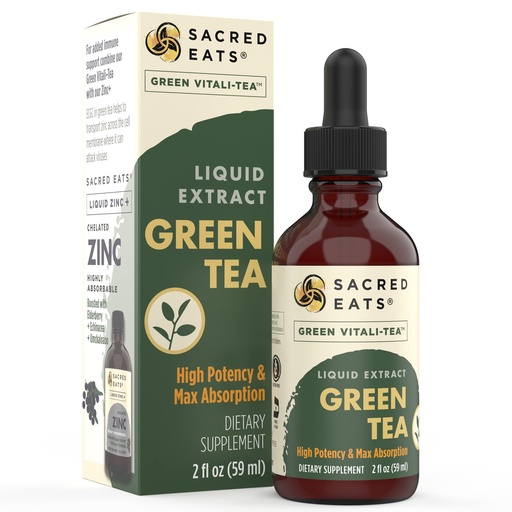 [BRSW2AQOCABGMCDK] Green Tea Liquid Extract Drops - Immune Support (Antioxidants & Polyphenols) Supplement. Promotes Gentle Energy. Organic Ingredients, Non-GMO, Alcohol & Gluten Free (Non-Flavored)