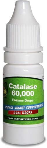 [BRSROY36A57WO2TV] Catalase 60,000 - Science Smart - Unique - Highest Potency Full Absorption Enzyme Supplement. 31 doses for 1 Month use. (10mL).