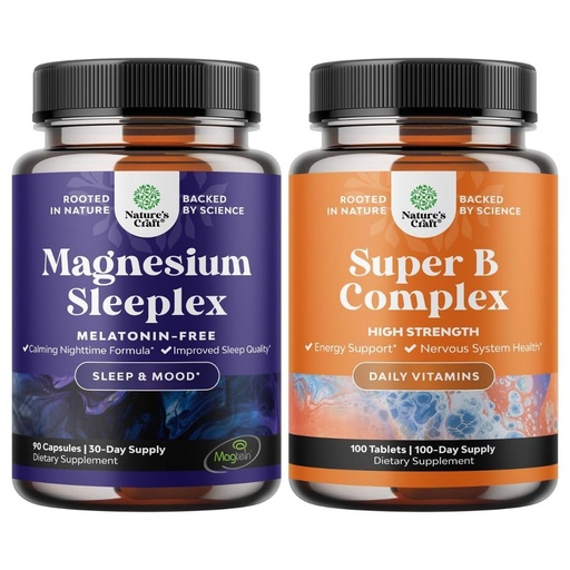 [BRSROCTQA56B6H3H] Bundle of High Absorption Magnesium Sleep Supplement - Rest Support Magtein Magnesium L-Threonate & Apigenin Theanine and Super Vitamin B Complex with Thiamin, Riboflavin, Niacin, 6, 12 and Folate