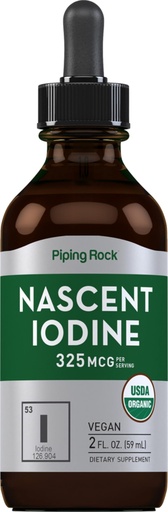 [BRSRMBD6BMCQMDQ3] Piping Rock Nascent Iodine Drops Organic | 2 fl oz | Liquid Vegan Supplement | Non-GMO, Gluten Free