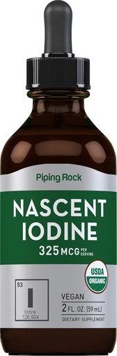 [BRSRMBD6BMCQMDQ3] Piping Rock Nassent Iodine Drops 有机体 → 2 fl oz → 液体 Vegan 补充 → Non-GMO, Gluten Free