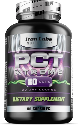 [BRSWIEAPAAHQEYL6] Iron Labs Nutrición PCT Xtreme - Suplemento PCT para homes - Curso de 30 días - Impulso de soporte post ciclo (80 cápsulas)