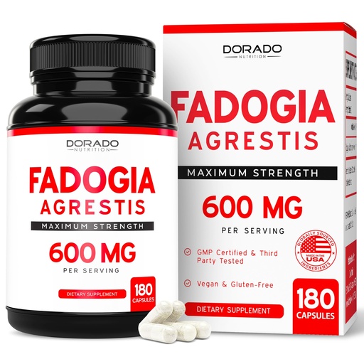 [BRSW2CAHCAPWGE3J] Fadogia Agrestis 600mg Extract - (180 Capsules) - [Maximum Strength] - Strength, Drive, Athletic Performance, Muscle Mass - Third Party Tested - Zero Fillers - Gluten Free, Non-GMO, Vegan Capsules