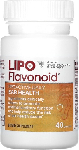 [BRSRMFD6O55AICDB] Proactive Daily Ear Health Supplement by Lipo-Flavonoid, Promotes Long Term and Supports Optimal Auditory Function and Cognitive Health, 40 Caplets