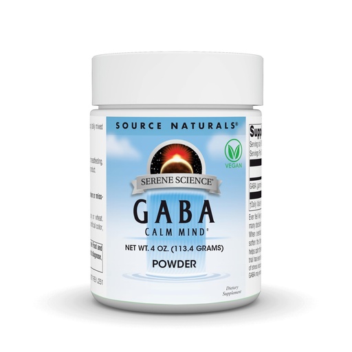 [BRSWIYT6PIIAOH3O] Source Naturals Serene Science GABA, Calm Mind, Vegan Powder - 4 oz Powder