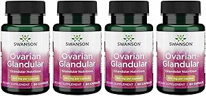 [BRSWGZIDOICWACT6] Swanson Ovarian Glandular - Natural Supplement Promoting Women's Glandular Health & Balance Support - Sourced from Premium Bovine Tissue to Support Wellness - (60 Capsules, 250mg Each) (4 Pack)