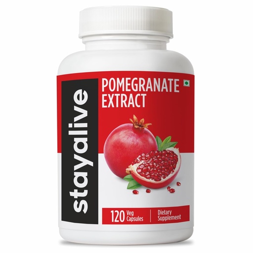 [BRSRAGA3AB7RYCLA] STAY ALIVE Pomegranate Extract Capsules, 20:1 Super Extract with 40% Ellagic Acid, 120 Count, Extra Strength Powder, All Natural Non-GMO and Gluten-Free Pomegranate Supplement for Women and Men