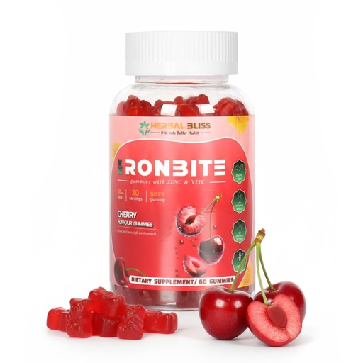 [BRSREHY3BUJW2AI3] Best Iron Gummies for Anemia & Teens - Iron Bisglycinate Gummies Vitamins C, D3, & Zinc for Max Absorption, Immune & Energy Support - Vegan, No Sugar - Cherry Flavor